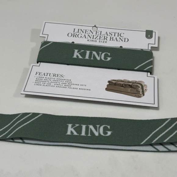 Target King Linen Elastic Organizer Bands Set of 2 Green for Storage NEW - Picture 3 of 3